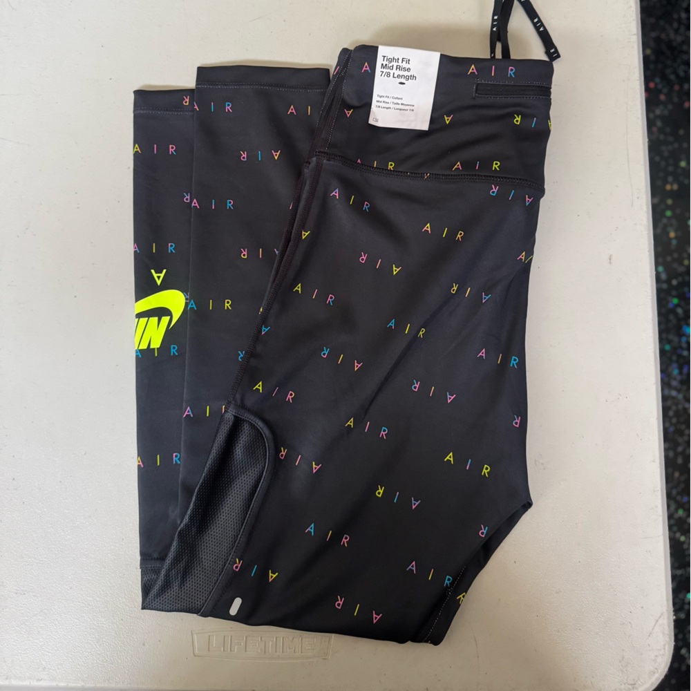 Nike Black Leggings with Neon Polka Dots